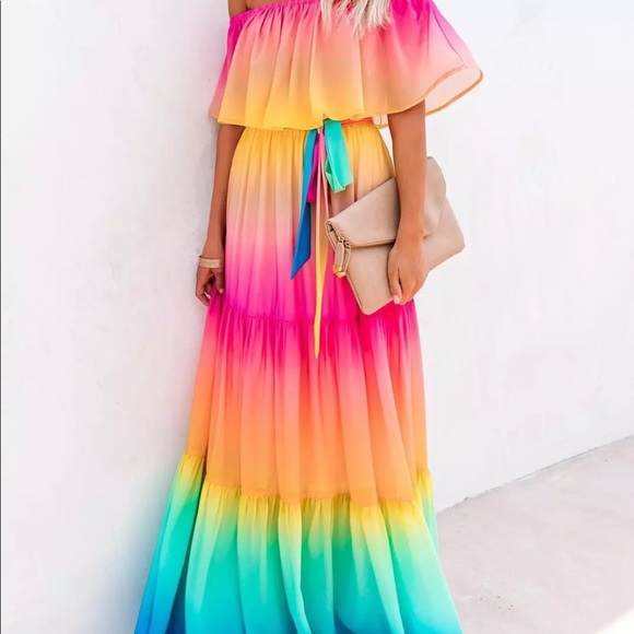 Rainbow Maxi Dress - Picture 5 of 9